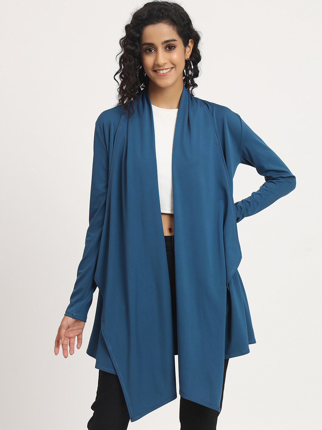 Beau Design Long Sleeves Asymmetric Open Front Shrug
