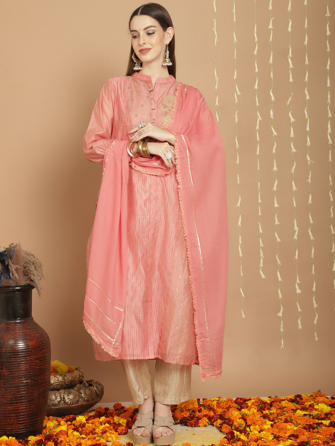 Stylee LIFESTYLE Embroidered Semi-Stitched Dress Material