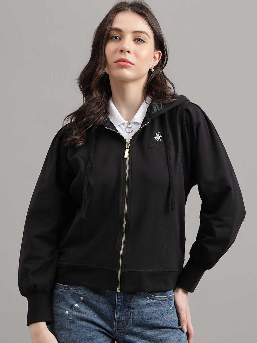 Beverly Hills Polo Club Hooded Front-Open Sweatshirt