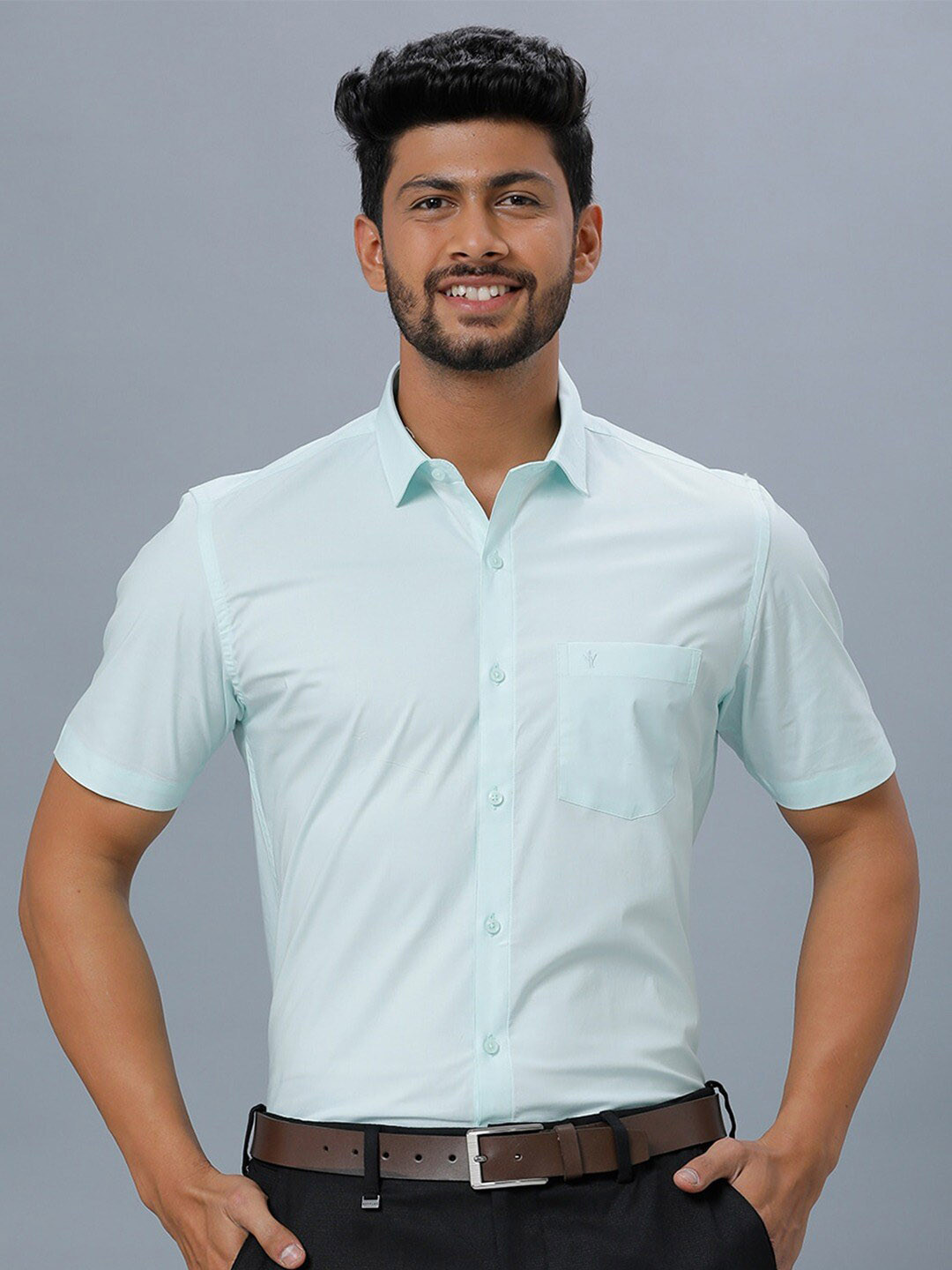 Ramraj Standard Short Sleeves Cotton Formal Shirt