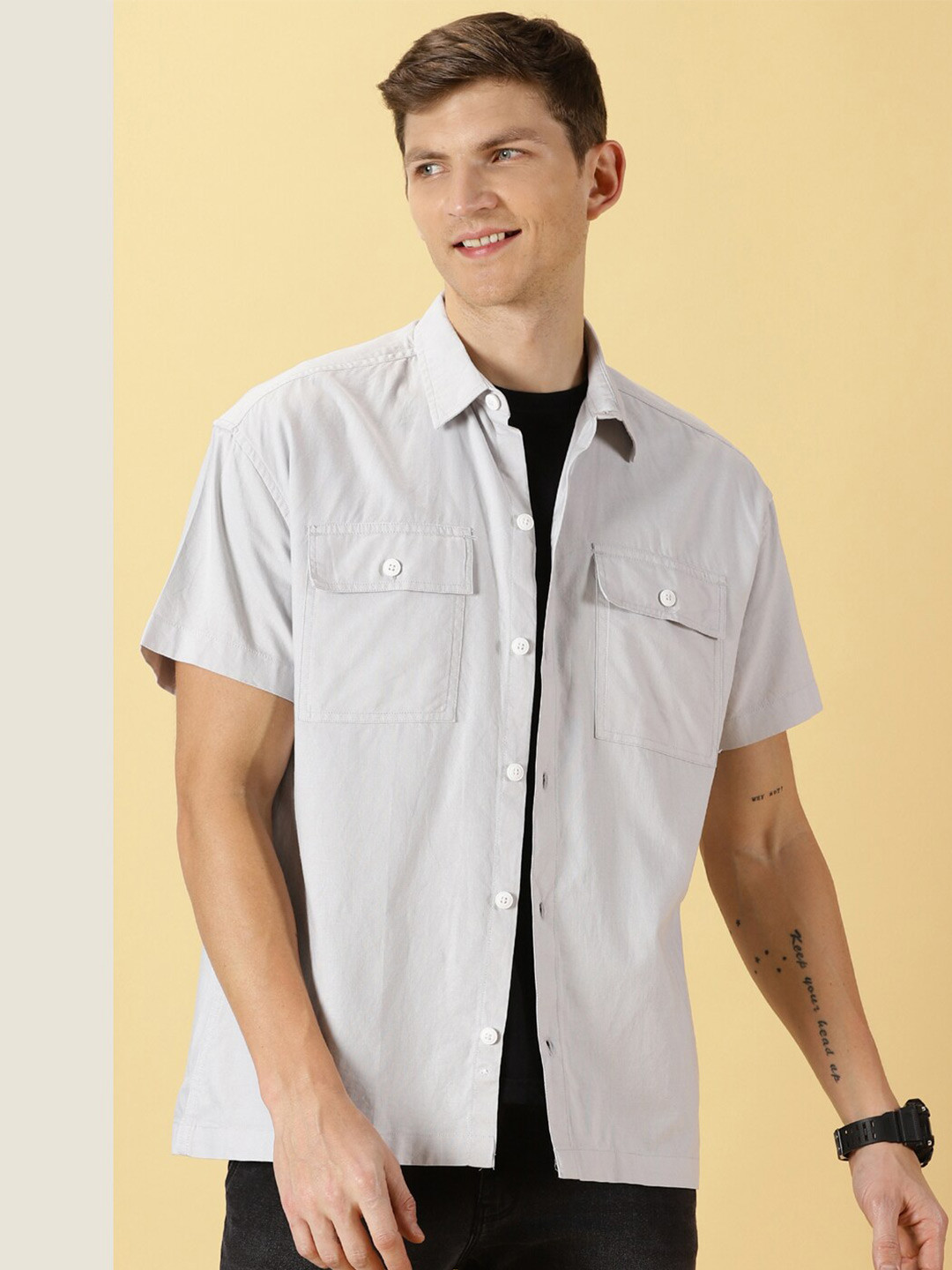 Thomas Scott Smart Boxy Sprad Collar Pure Cotton Casual Shirt