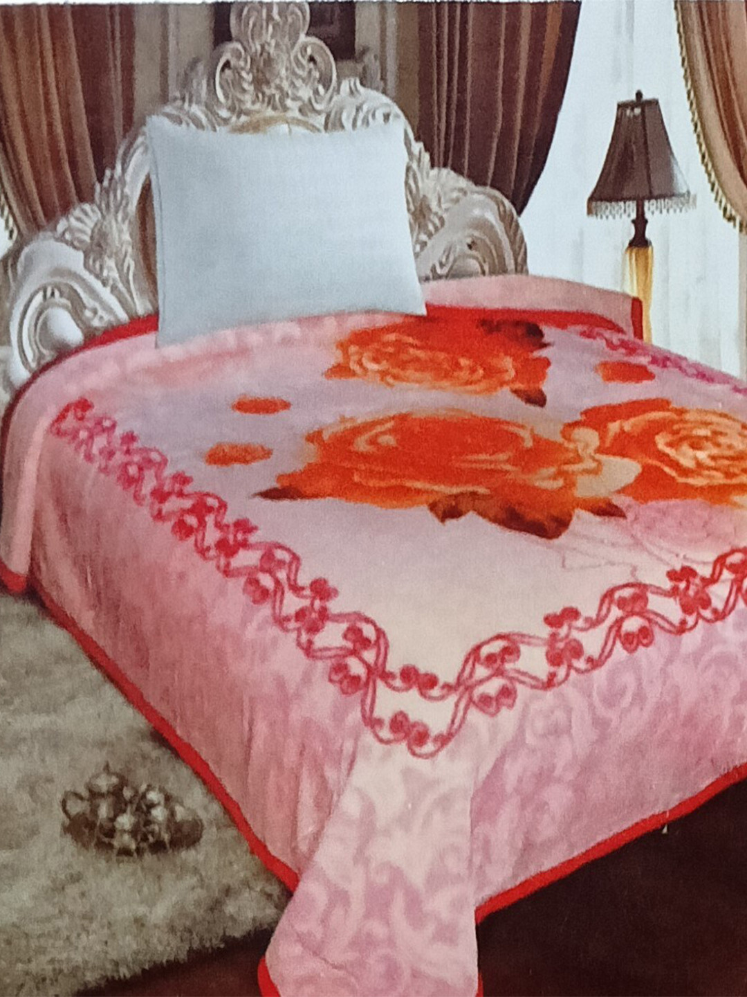 Signature Pink Floral Heavy Winter Single Bed Blanket