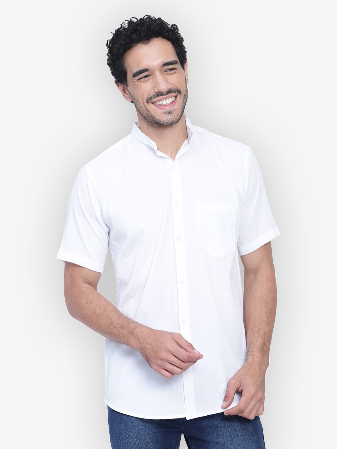 Vida Loca Regular Fit Band Collar Cotton Casual Shirt