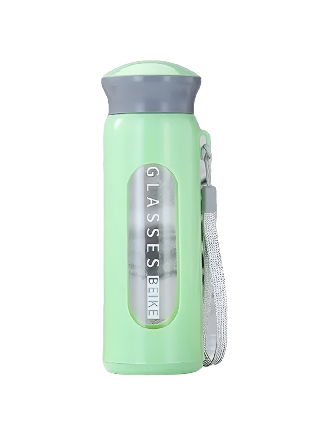 WELOUR Green & Grey Single Glass BPA Free Printed Water Bottle