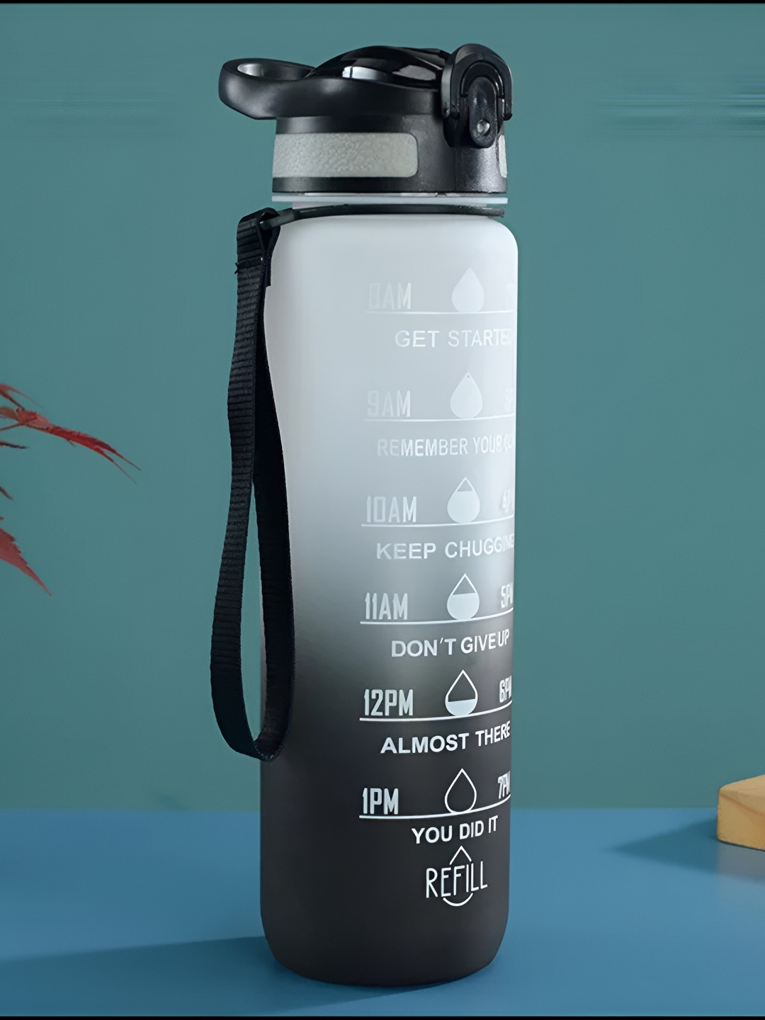 WELOUR Black & White Printed Water Bottle