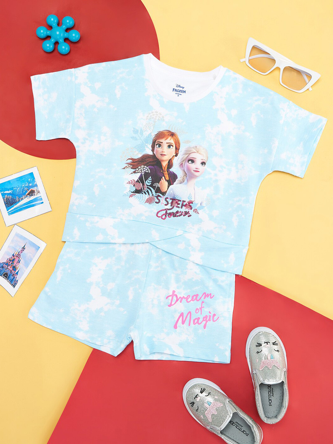 Pantaloons Junior Girls Dyed Pure Cotton T-shirt With Short