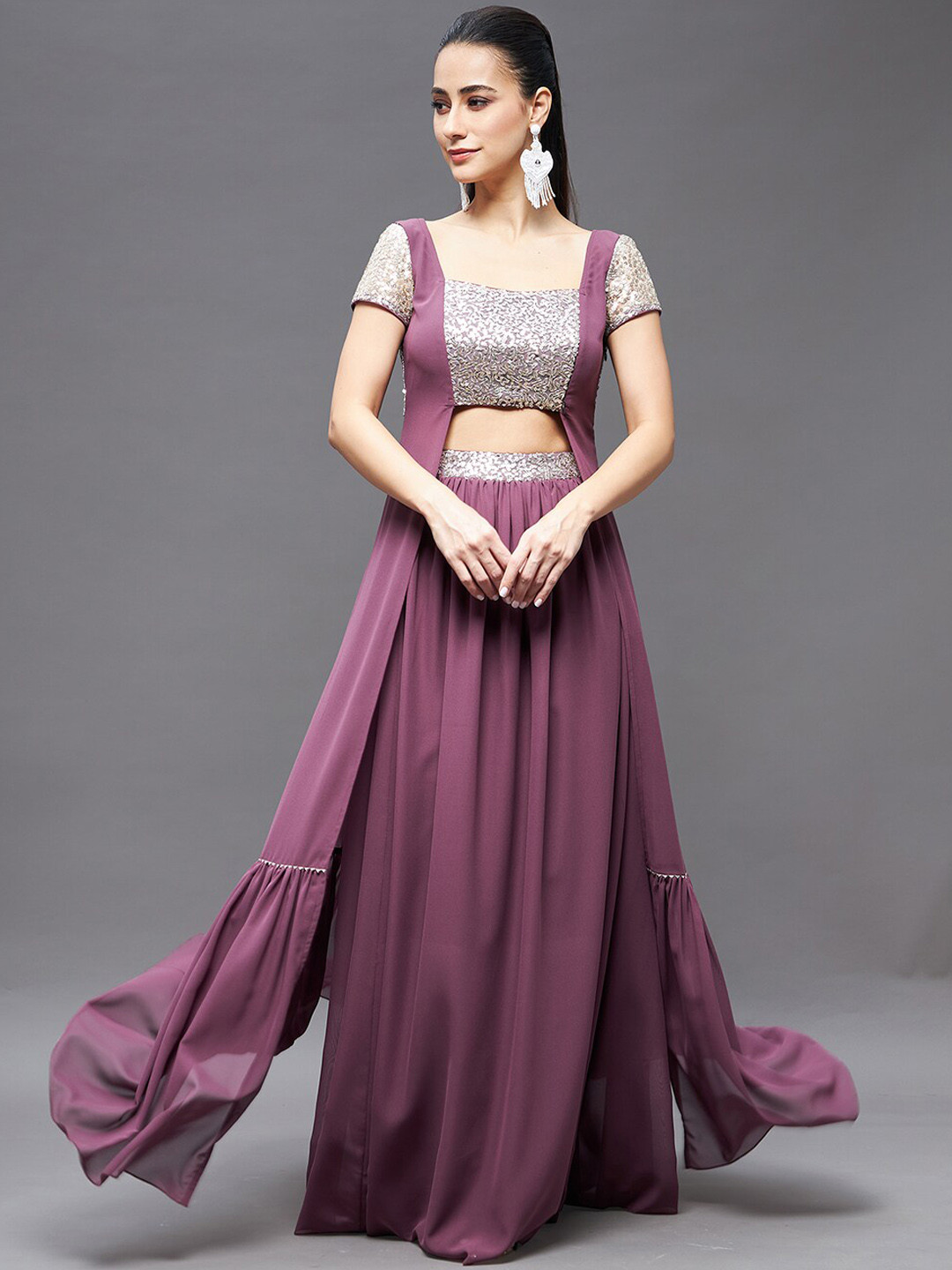 Miss Chase Embellished Top With Skirts Co-Ords