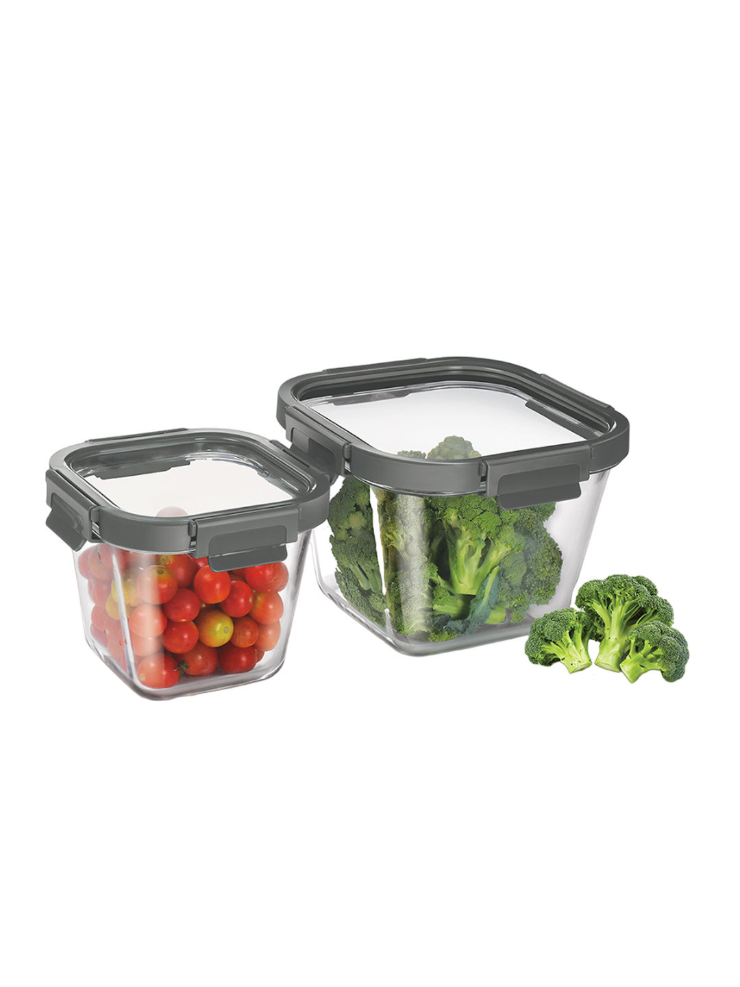 Treo Transparent Hi Borosilicate Clip Fresh Square Deep Container 950 ml