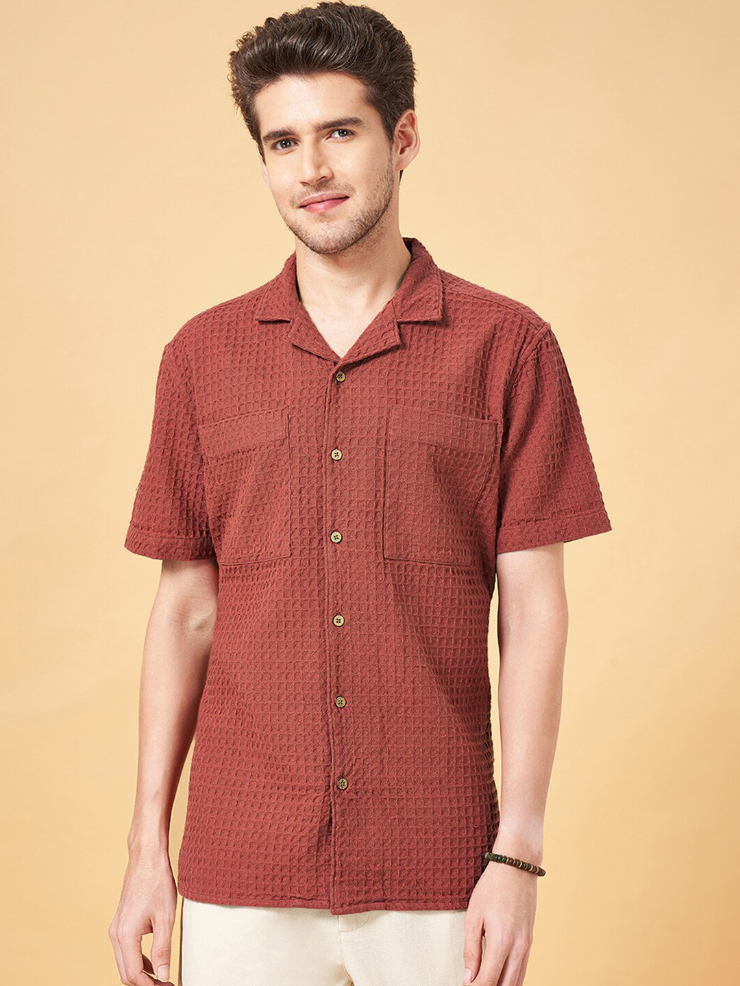 7 Alt by Pantaloons Textured Casual Shirt