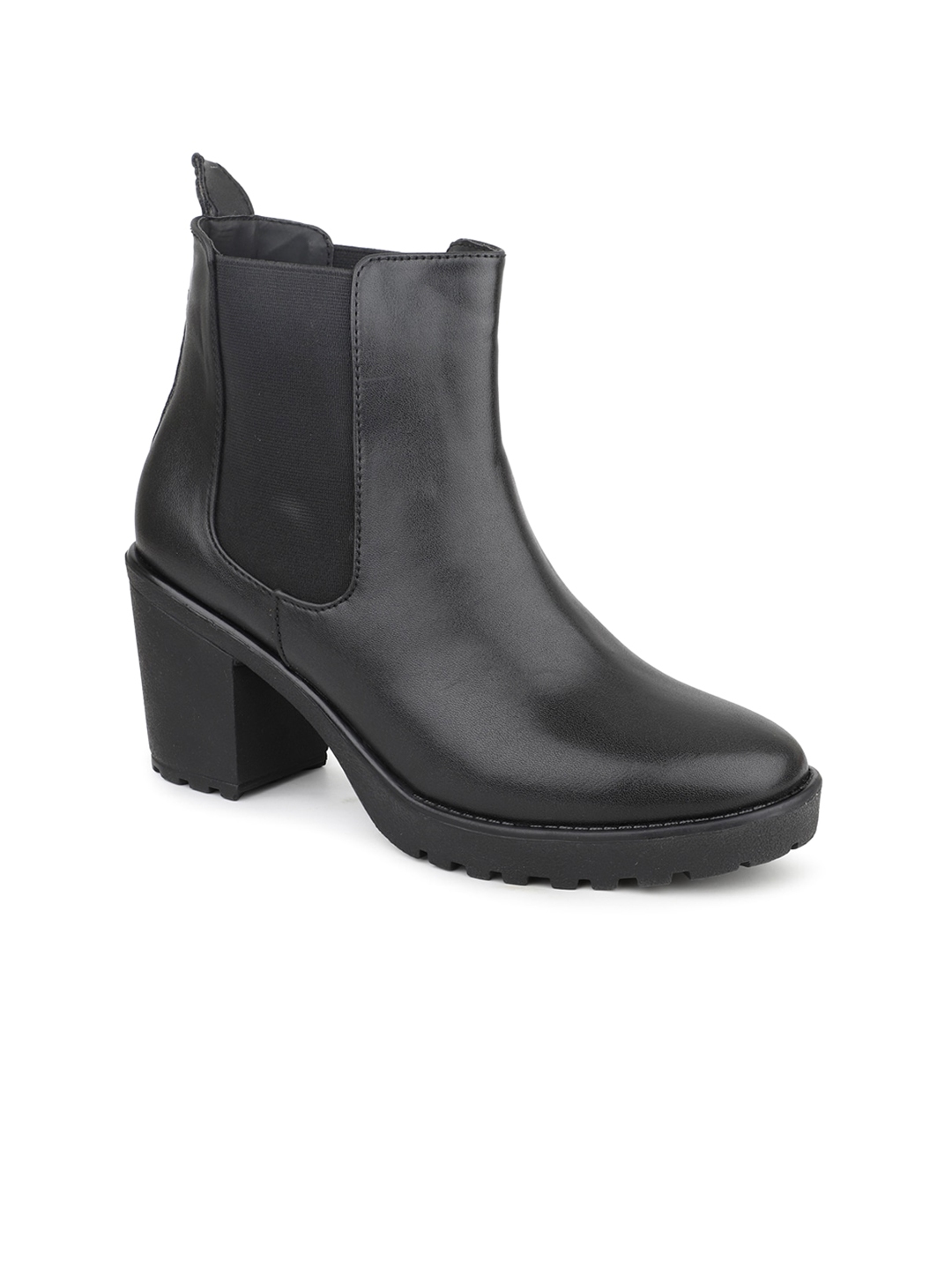 Black block shop heel chelsea boots