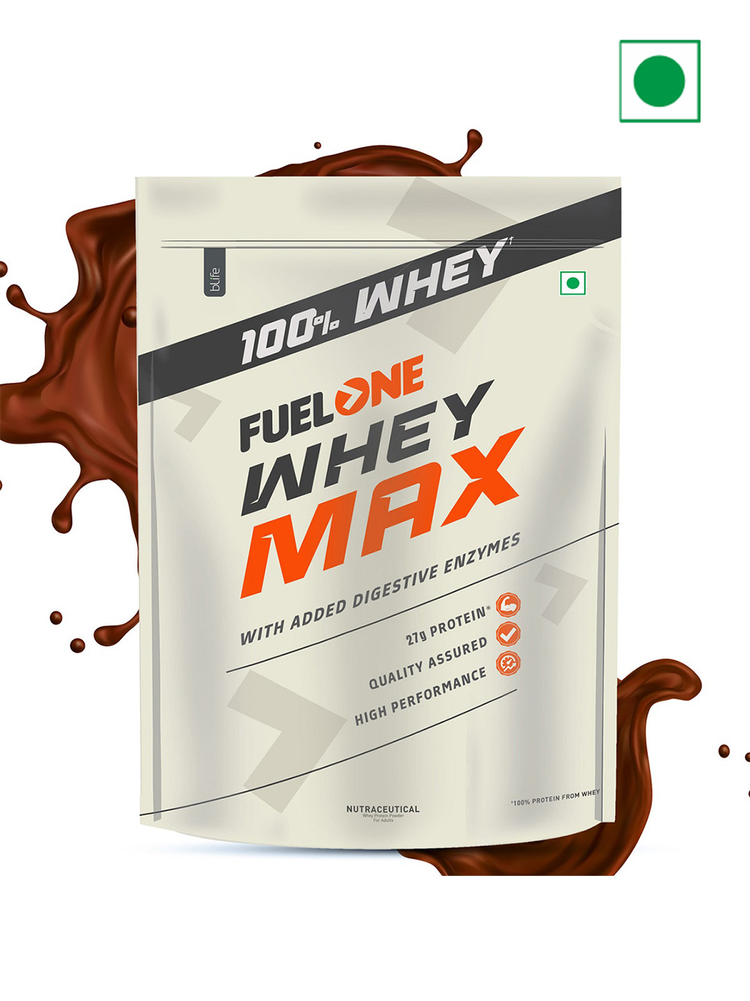 FUEL ONE Whey Max Pouch Protein Chocolate- 1Kg