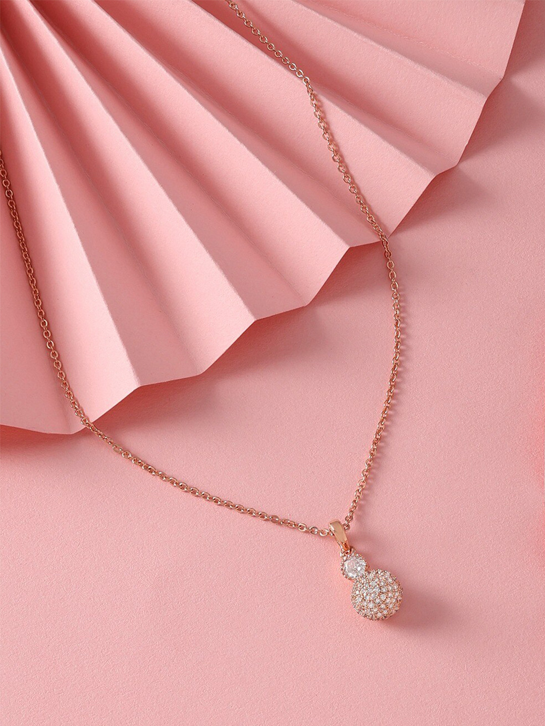 AMI Rose Gold-Plated Cubic Zirconia Chain