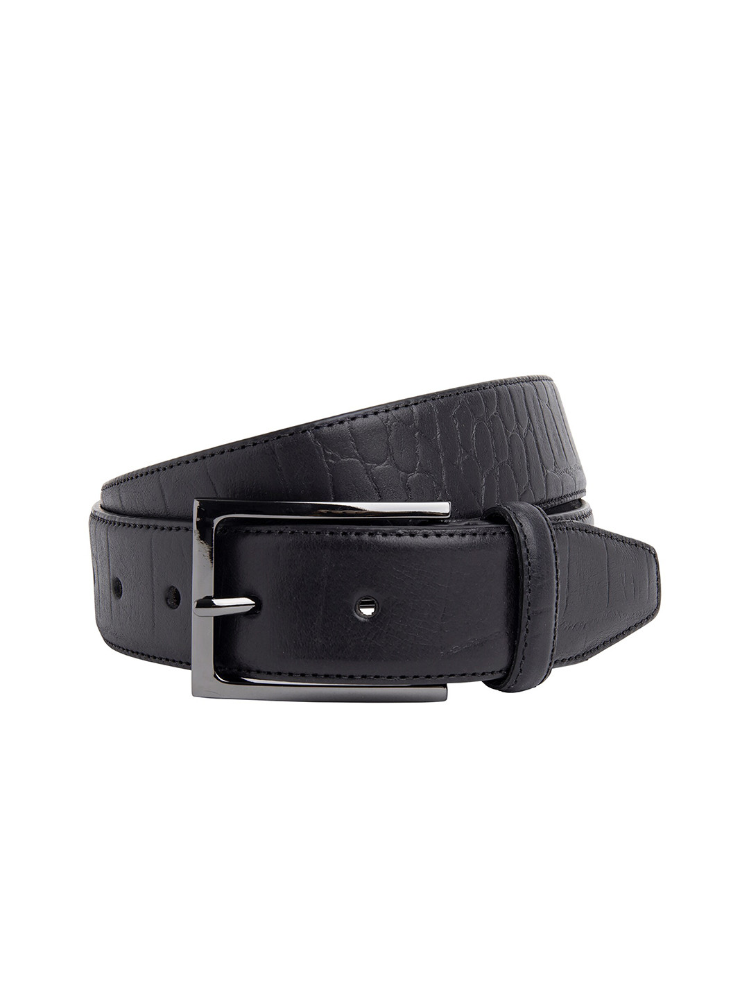 HACKETT LONDON Men Textured Tang Closure Wide Leather Belt