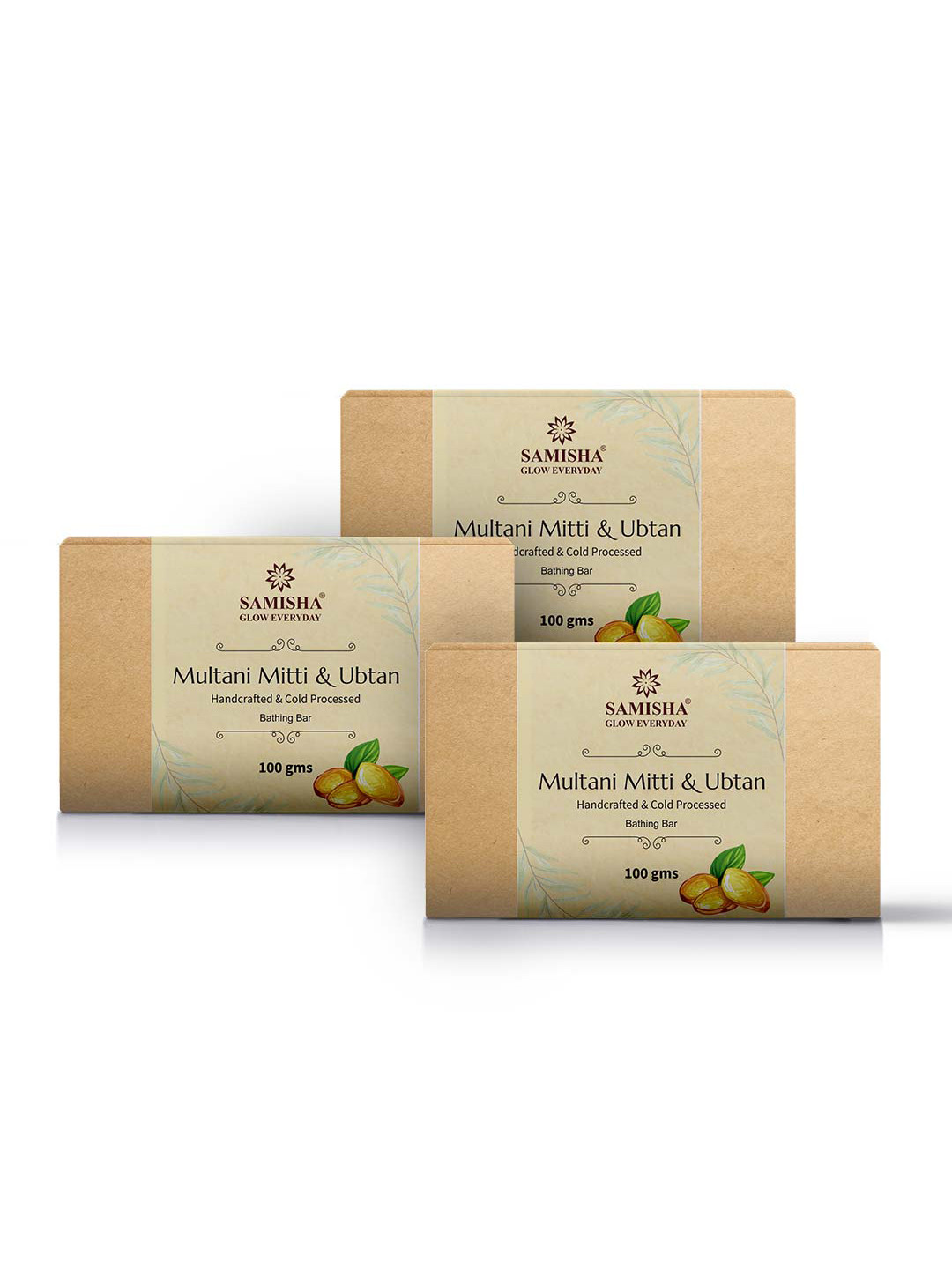 SAMISHA Multani Mitti & Ubtan Handcrafted & Cold Pressed Bathing Bar - 100g