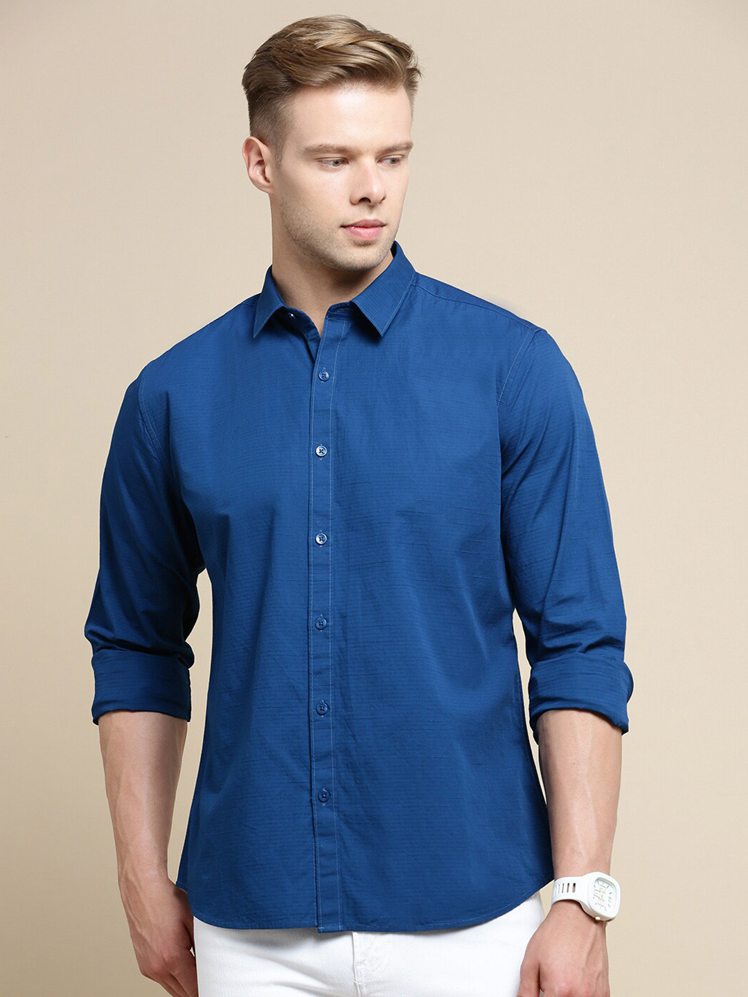 INVICTUS Sport Slim Fit Pinstripes Striped Cotton Casual Shirt