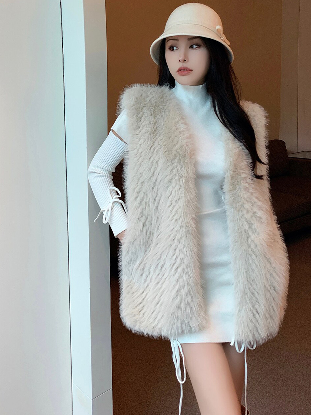 JC Mode Knitted Front Open Sweater