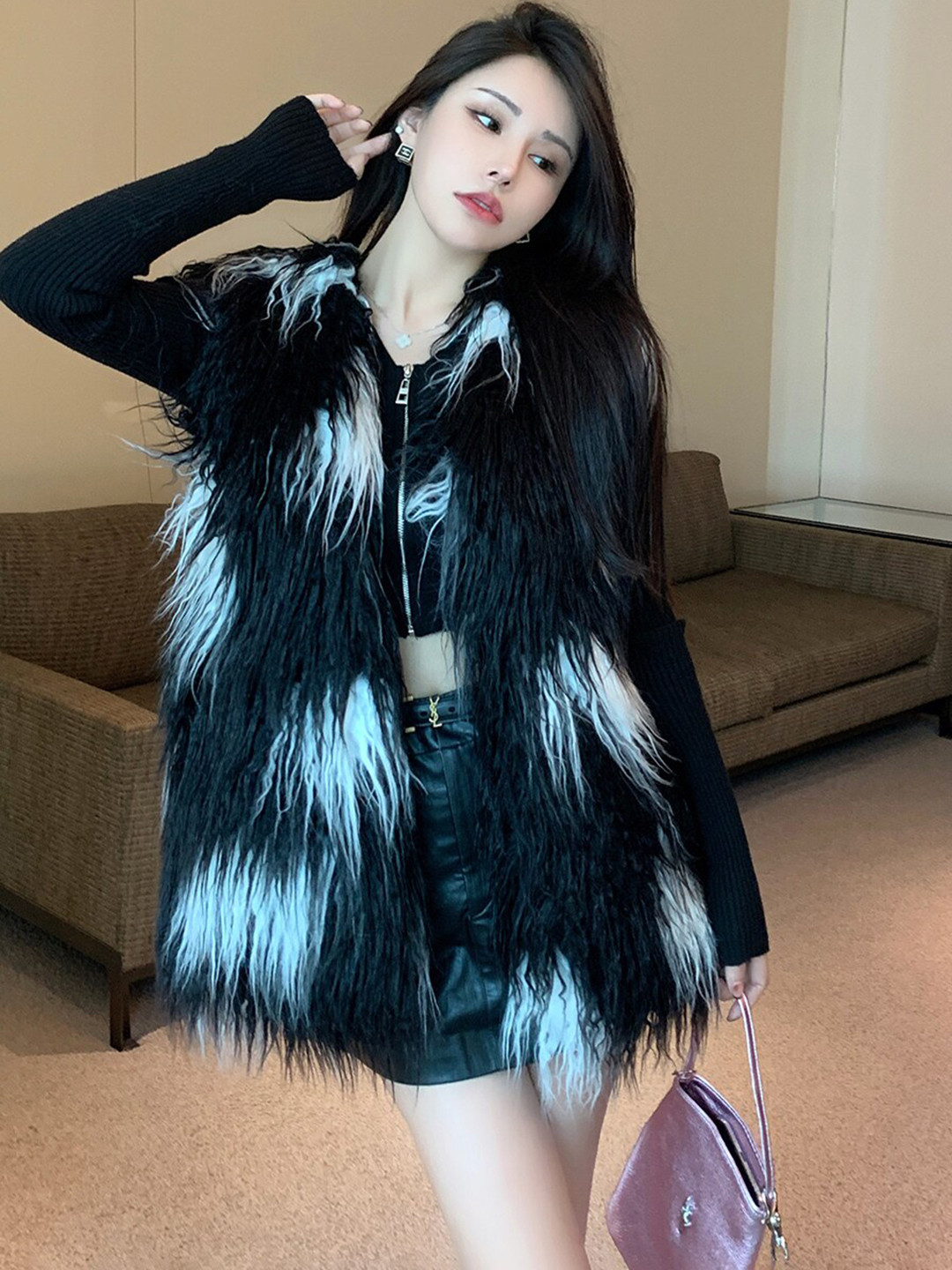 JC Mode Self Design Knitted Front Open Overcoat