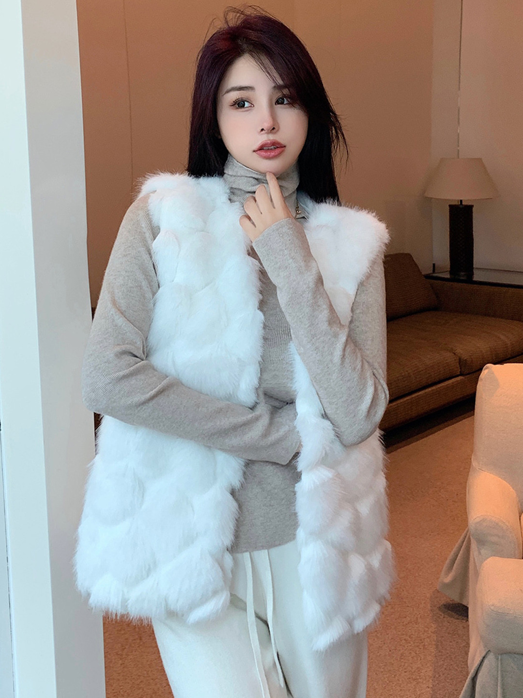 JC Mode Knitted Front Open Overcoat