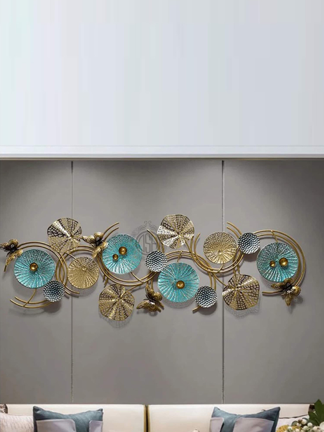 DSH Crafting Your Curiosity Butter Flay Metal Floral Matte Hall Wall Hangings-16.9In