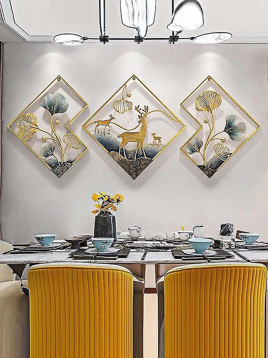 DSH Crafting Your Curiosity Metal Floral Glossy Hanging Hall Wall Hangings-55.1In