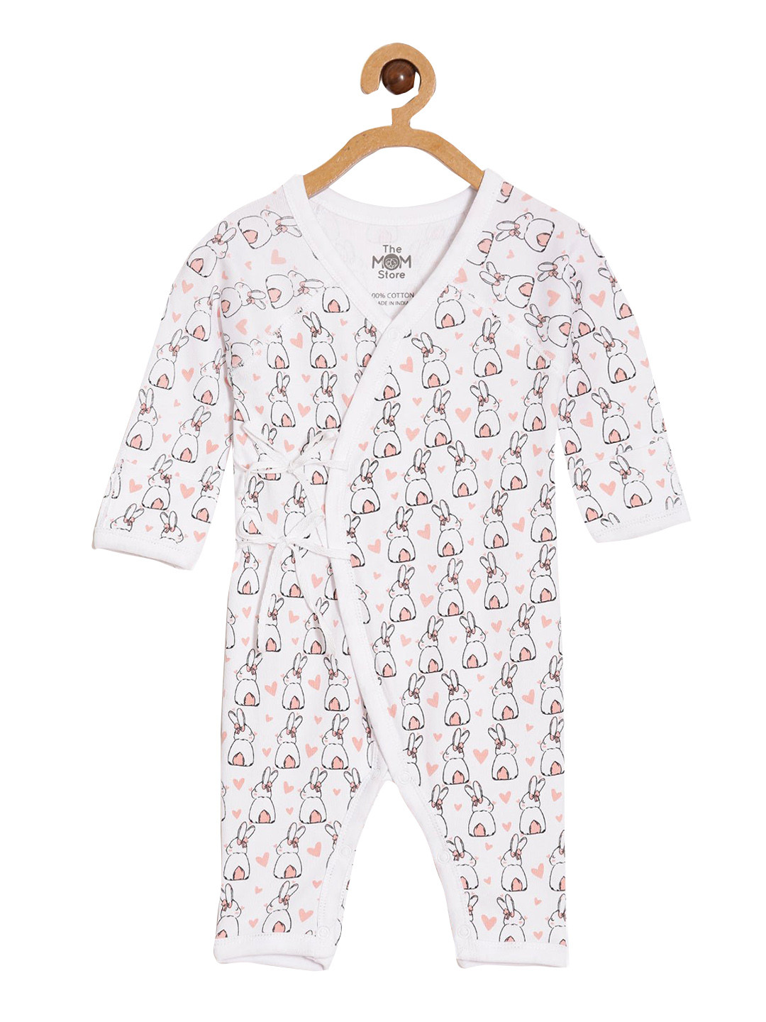 The Mom Store Infants Heart & Fluffs Printed Cotton Romper
