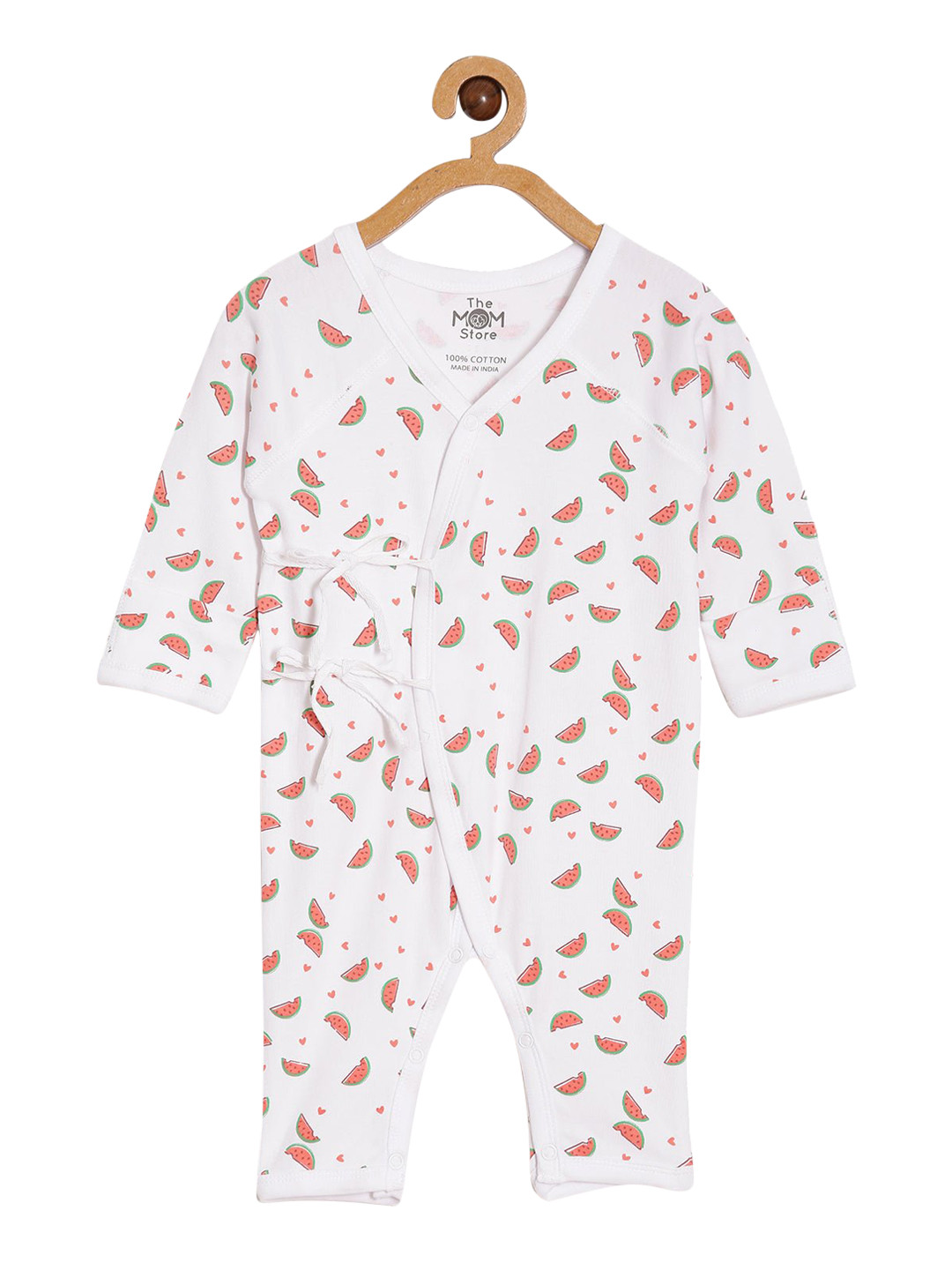 The Mom Store Infants Watermelon Printed Cotton Romper