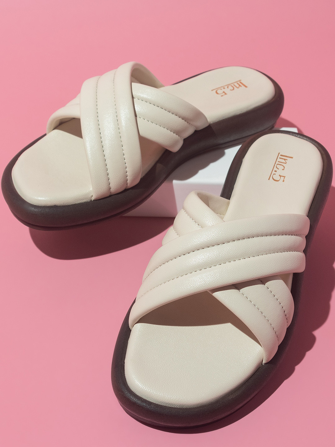 Inc 5 Cross-Strap Open Toe Flats