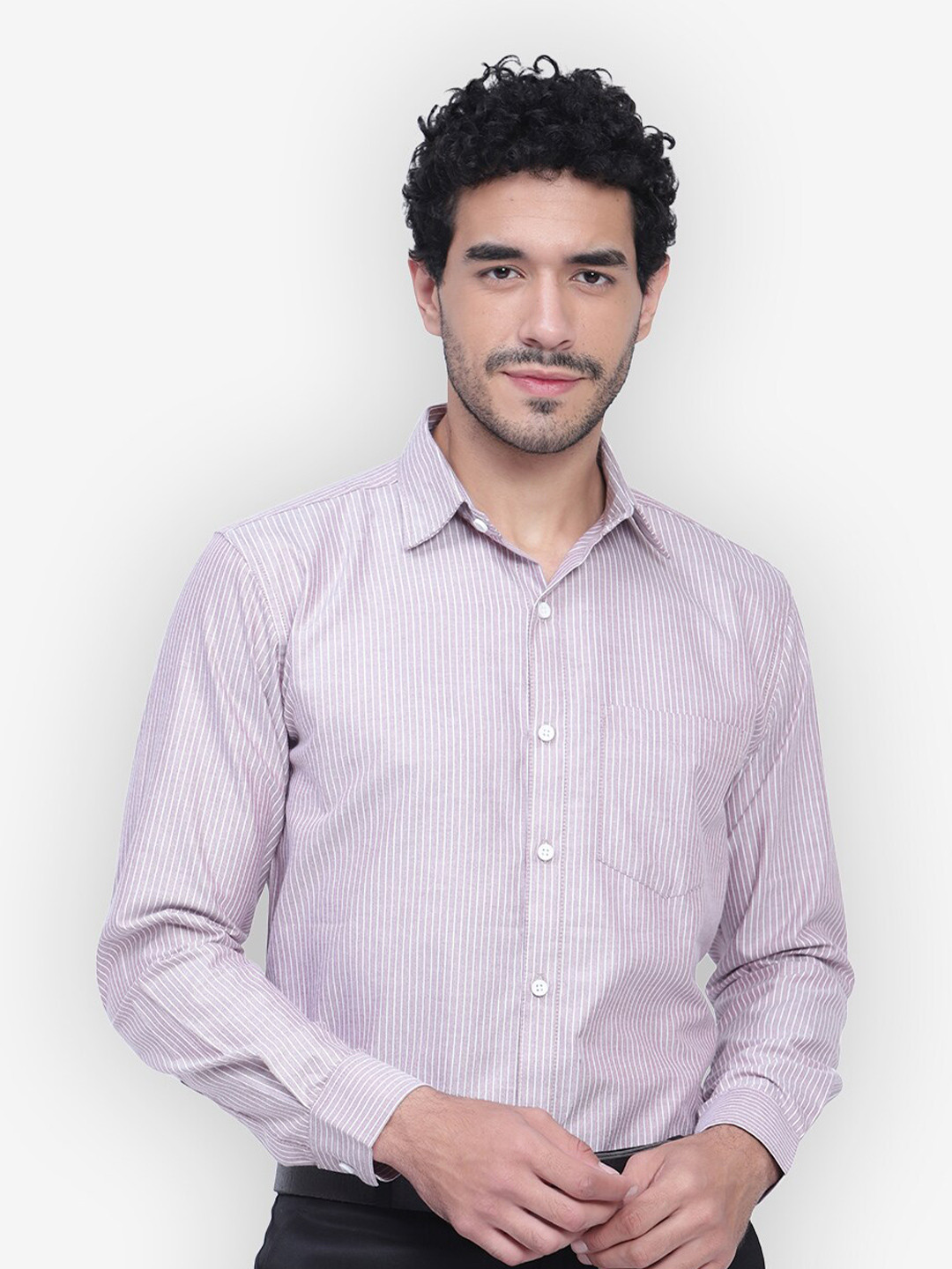 Vida Loca Regular Fit Vertical Stripes Formal Shirt