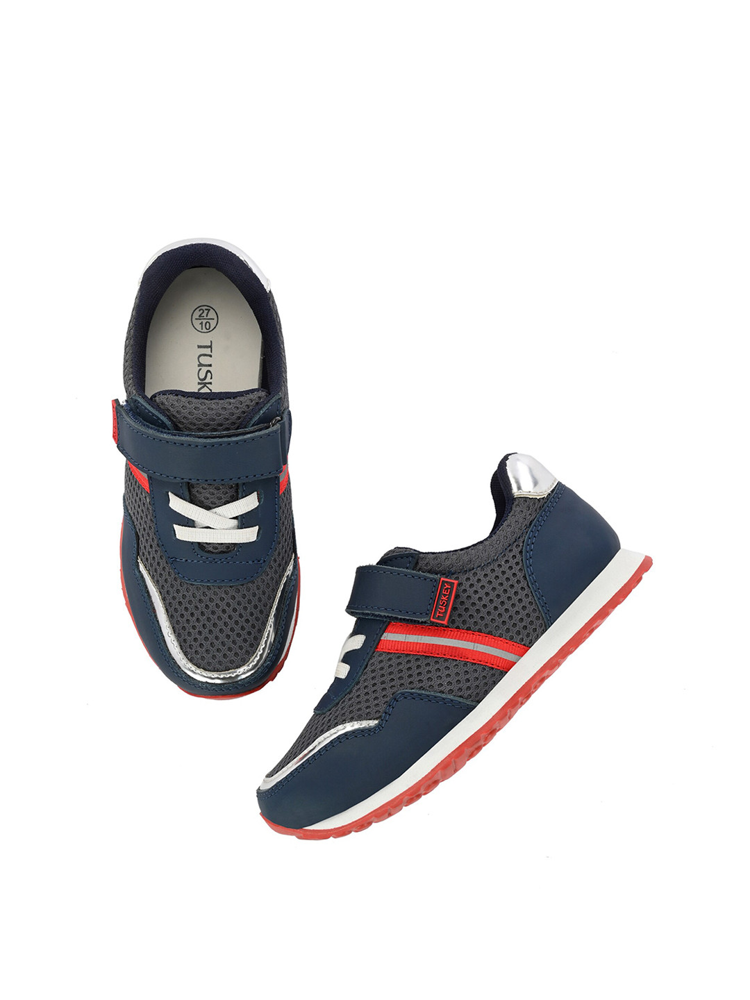 TUSKEY Boys Mesh Anti Skid Velcro Running Sneakers