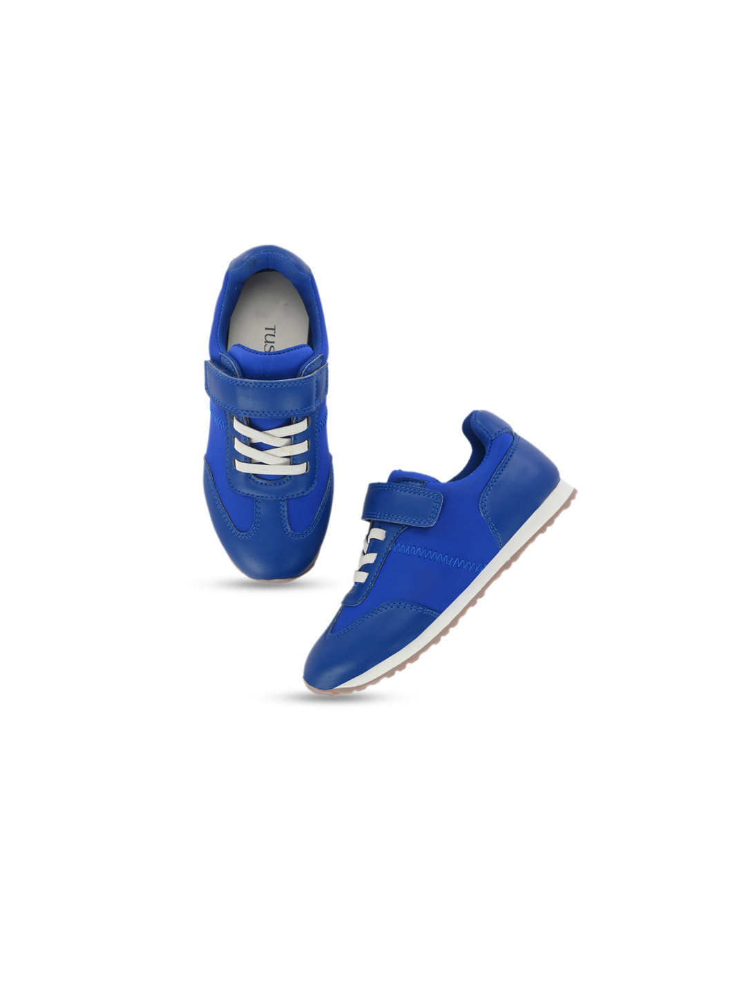 TUSKEY Boys Leather Anti Skid Velcro Running Sneakers