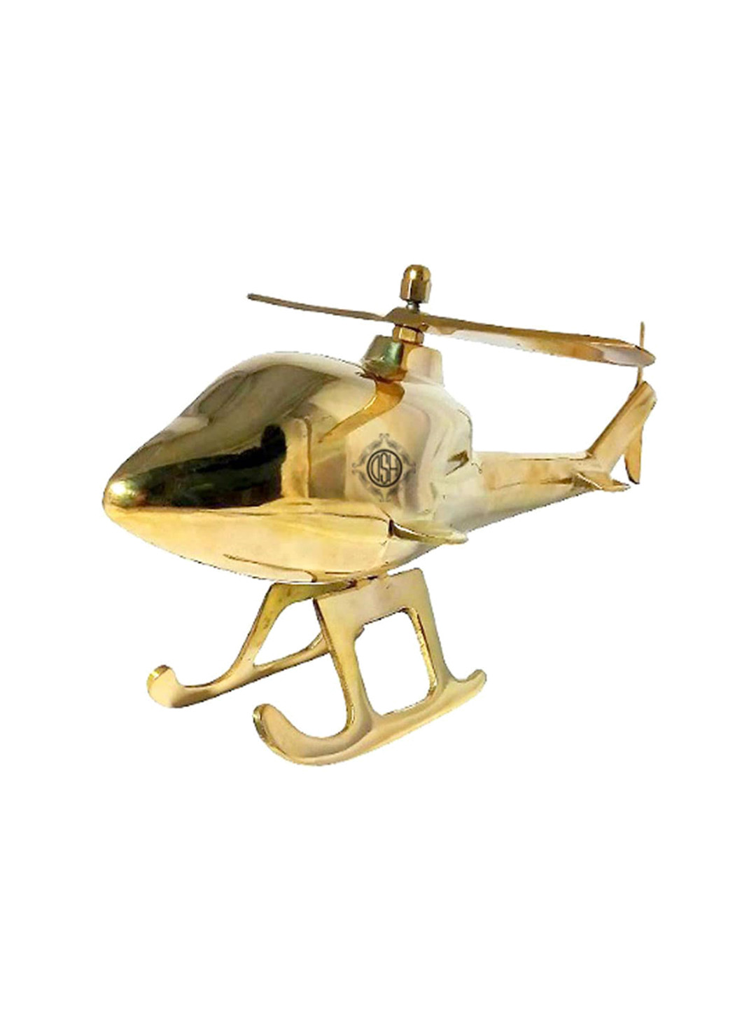 DSH Crafting Your Curiosity Helicopter Gold Brass Metallic Living Room Small Showpiece - 4.7 Inches