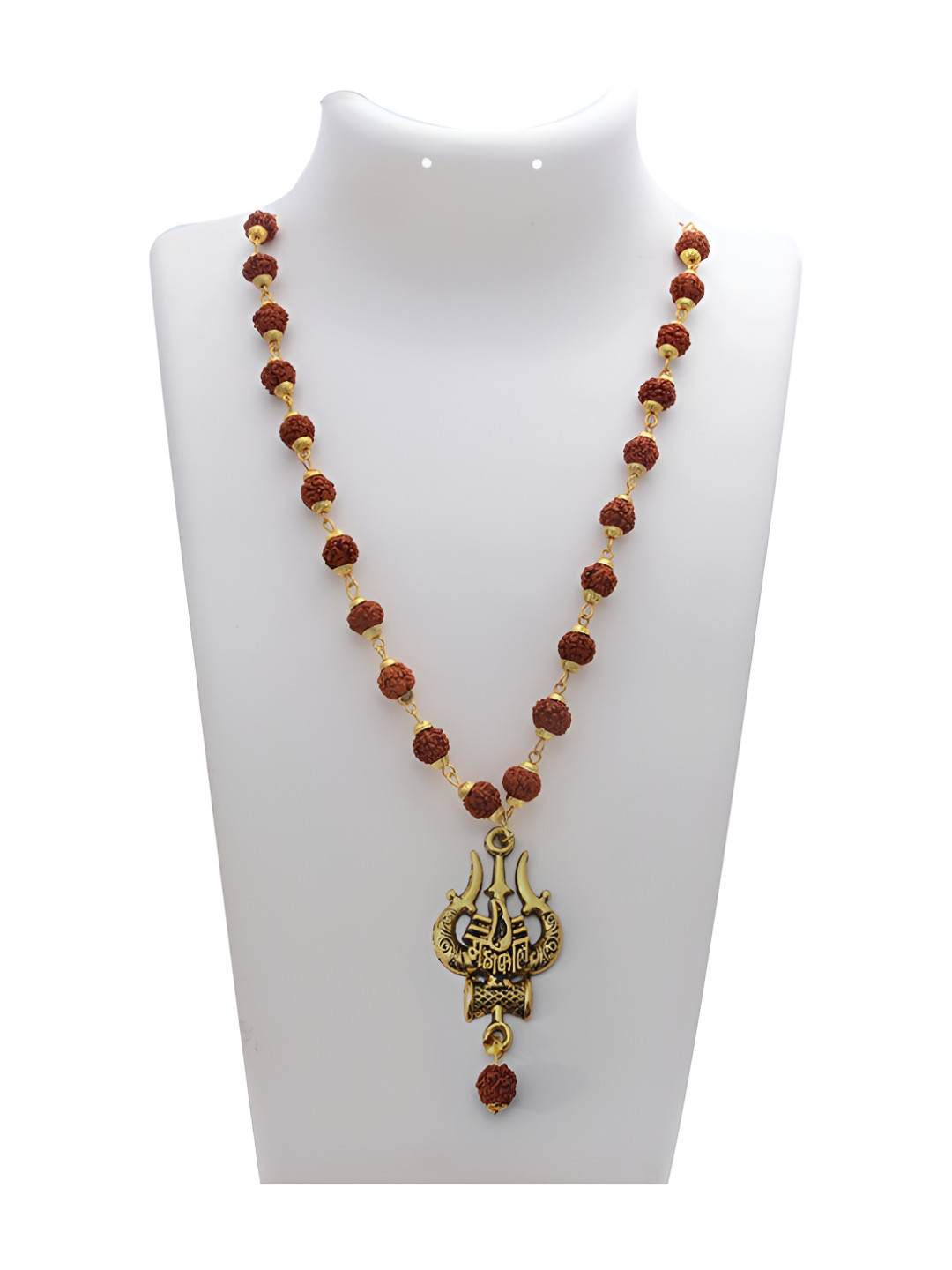 Pray Everyday Mahakal Trishul Rudraksha Pendant Necklace