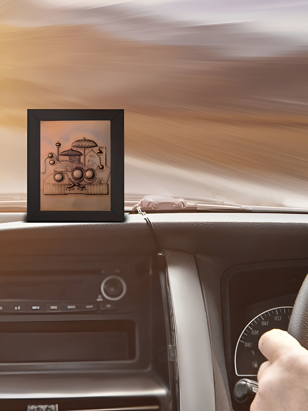 Pray Everyday CopperToned and Black Vaishno Mata Table Photo Frame