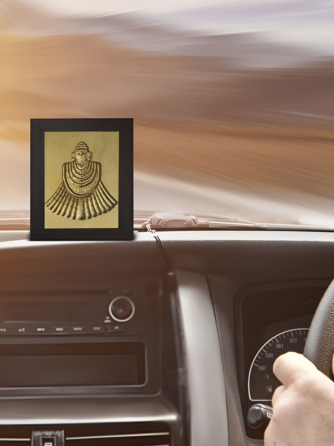 Pray Everyday Gold-Plated Khatu Shyam Ji Table Photo Frame