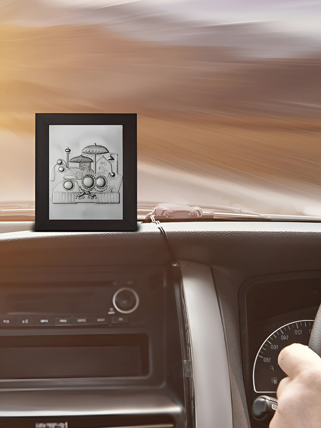 Pray Everyday Silver-Plated & Grey Vaishno Mata Table Photo Frames