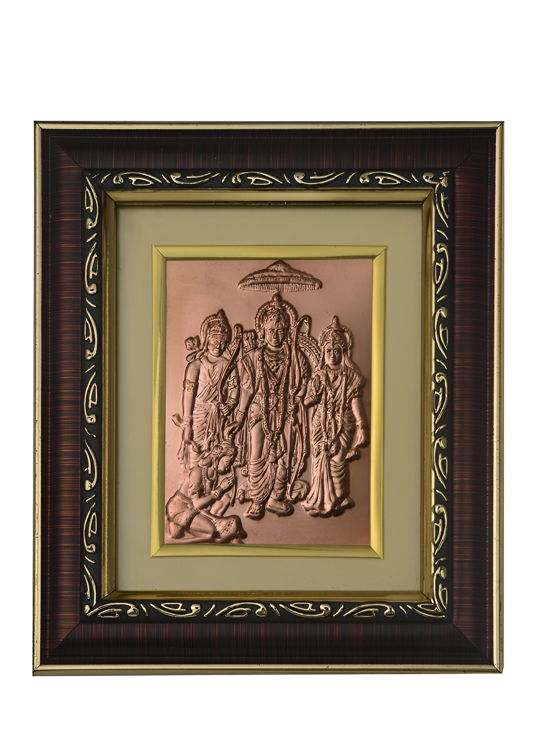 Pray Everyday Bronze Toned & Brown Sita Ram Ji Photo Frame