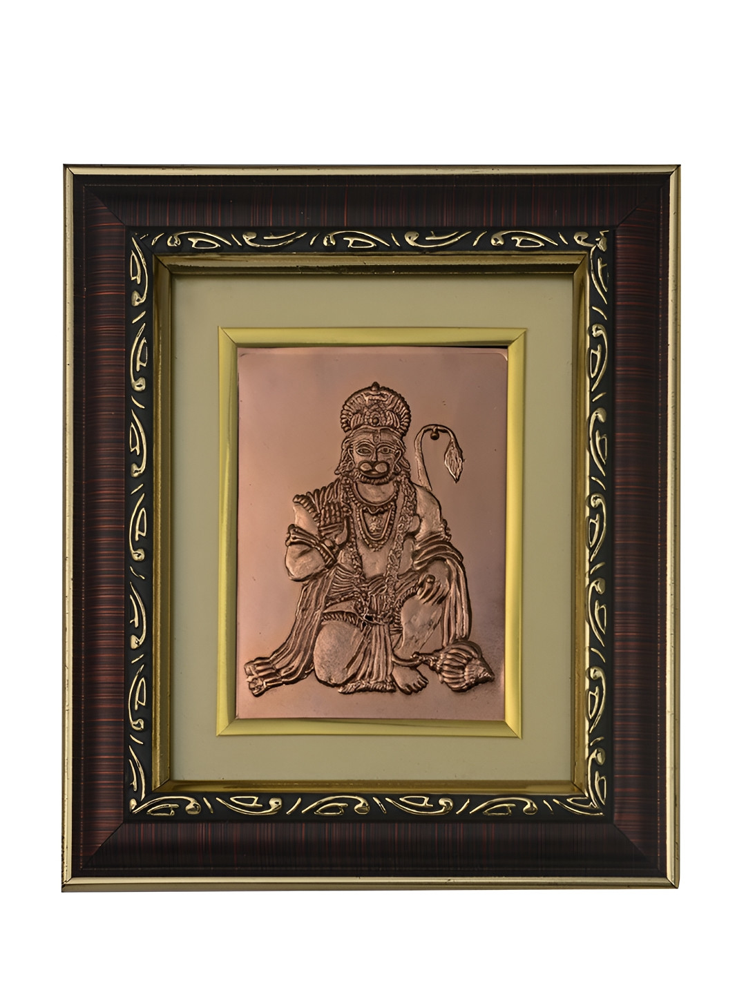 Pray Everyday Black & Gold-Toned Bronze Hanuman Ji Rectangle Wall Photo Frame