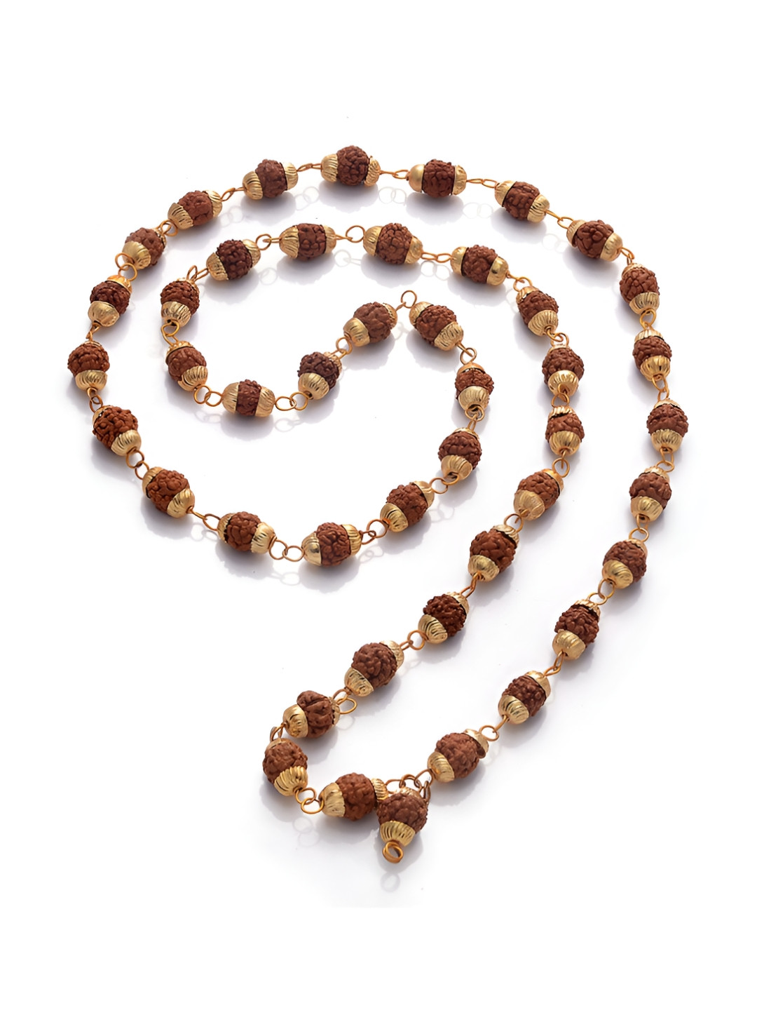 Pray Everyday Gold-Plated Rudraksha Mala