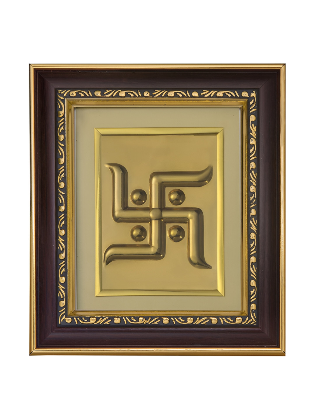 Pray Everyday Black Gold-Plated Swastik Rectangle Wall Photo Frame