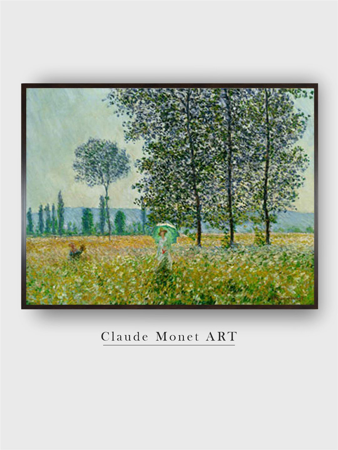 The Art House Green & Black Fields in Spring Canvas Painting Wall Art