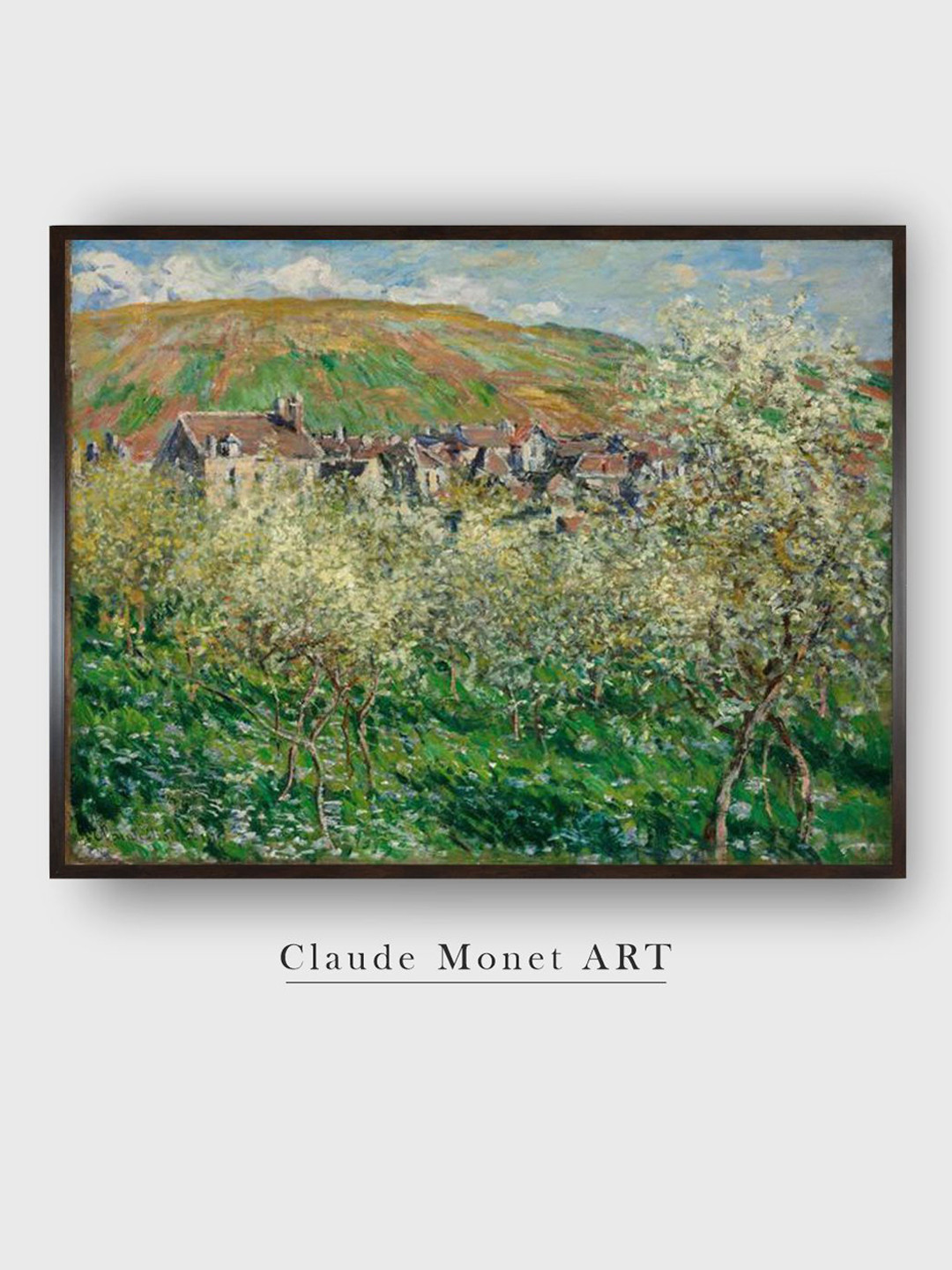 The Art House Green & Black Flowering Plum Trees Canvas Painting Framed Wall Art