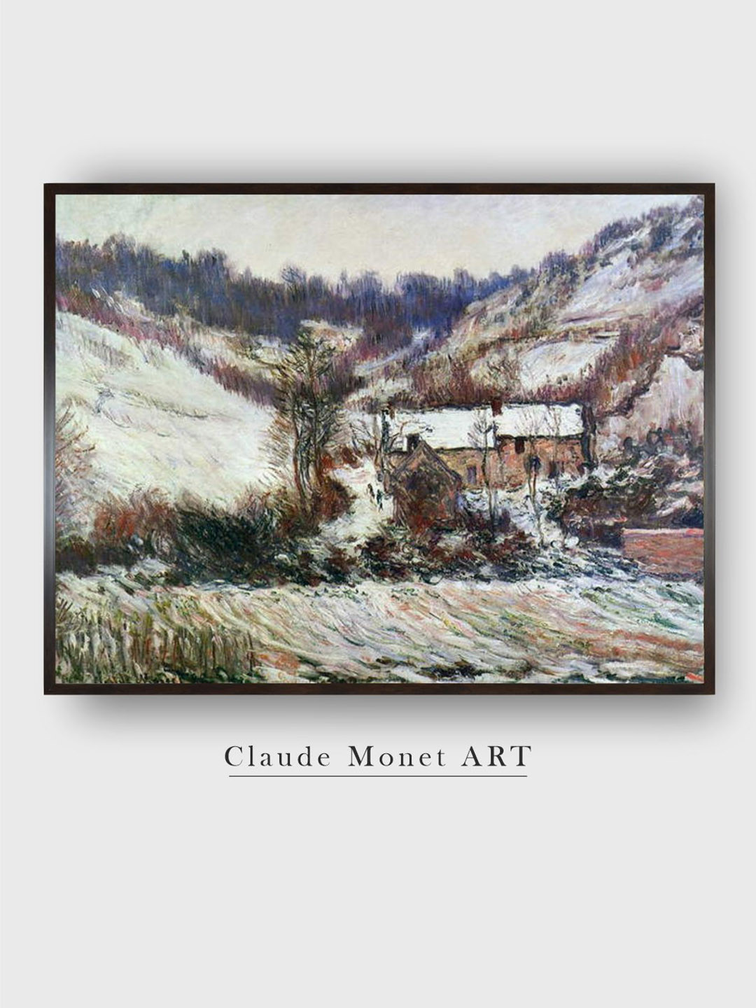 The Art House Snow Near Falaise Canvas Wall Rectangle Paintings Wall Art - 24 x 18In