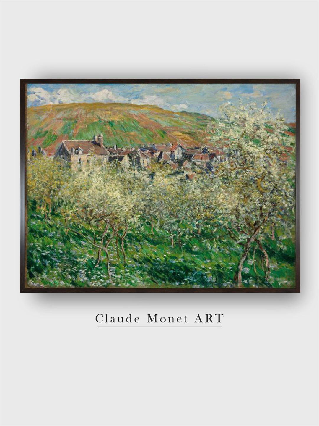The Art House Green & Black Flowering Plum Trees Painting Framed Wall Art