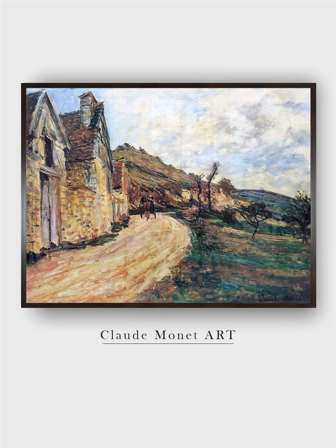 The Art House Blue & Brown Les Roches at Falaise Near Givern By Claude Monet Wall Painting
