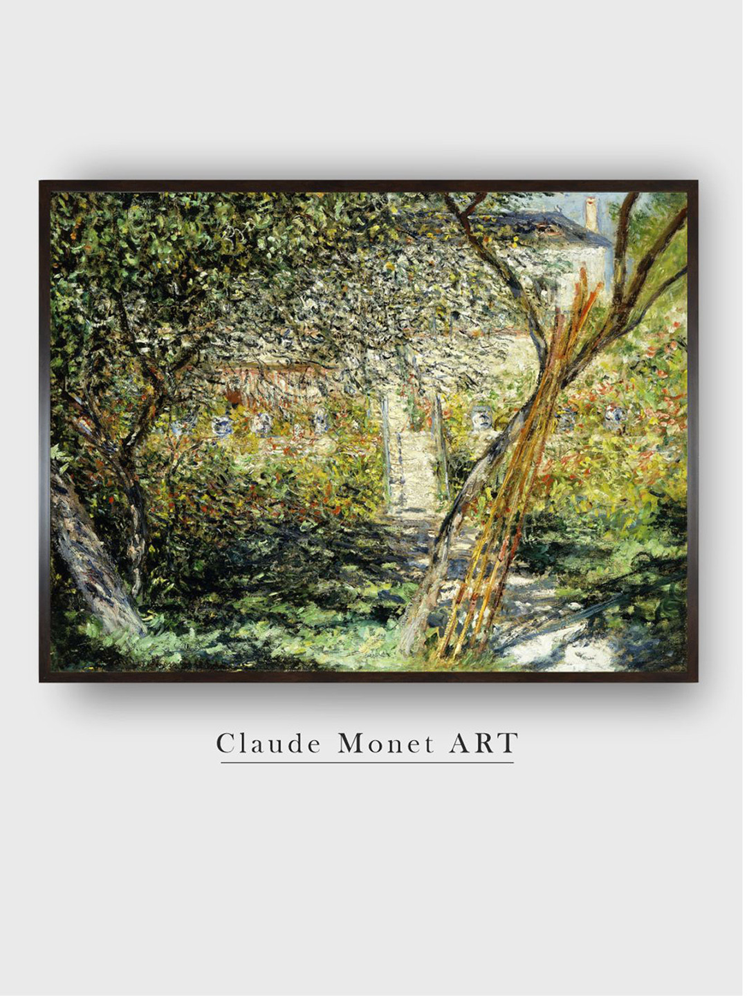 The Art House Green A Garden in Vetheuil Canvas Painting Wall Art