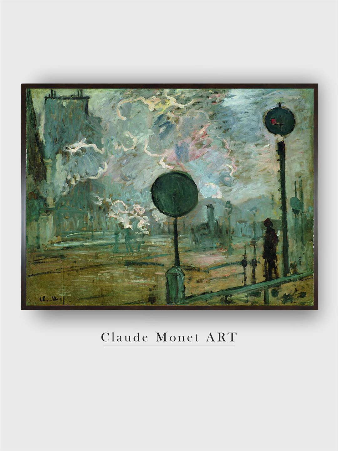 The Art House Green The Gare Saint Claude Monet Canvas Painting Wall Art