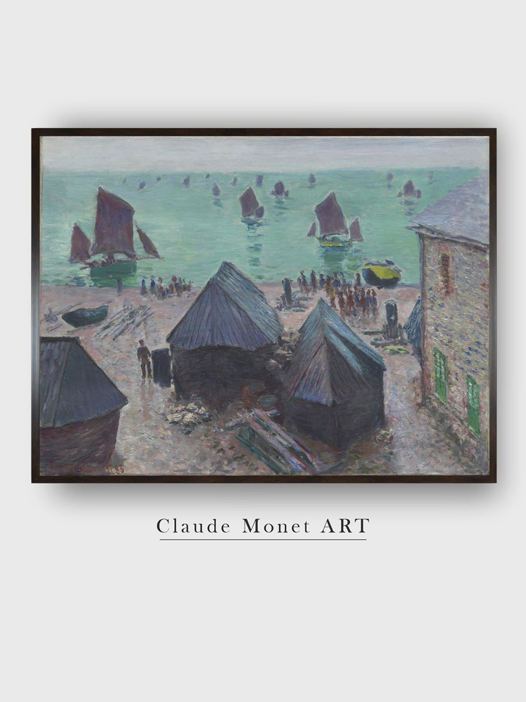 The Art House Green The Departure Of Boats by Claude Monet Canvas Painting Wall Art