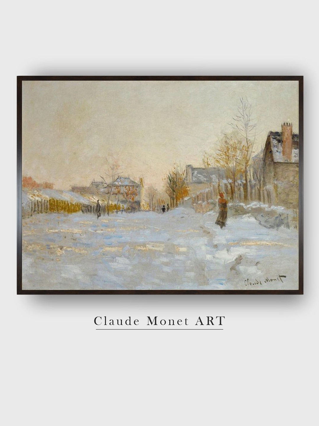 The Art House Grey & Beige Snow In Argenteuil Painted Framed Wall Art