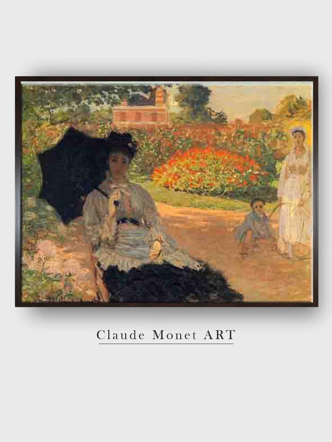 The Art House Green & Beige Camille In The Garden Painted Framed Wall Art