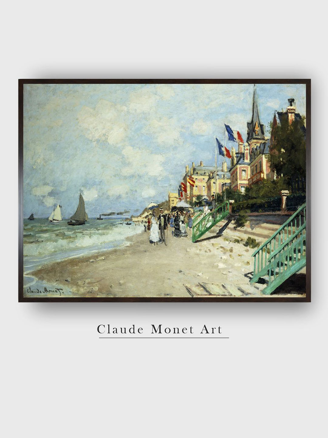 The Art House Blue The Beach At Trouville Painted Wall Art